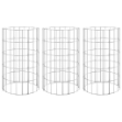 Fioriere Gabbione Circolare 3 pz in Acciaio Zincato Ø30x50 cm