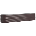 Letto Giardino Acciaio Verniciato a Polvere 368x80x68cm Marrone