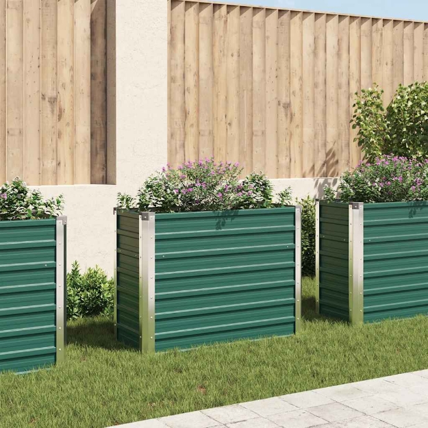 Letto Rialzato Giardino in Acciaio Zincato 100x40x77 cm Verde