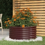 Vaso Giardino Acciaio Verniciato a Polvere 80x80x36 cm Marrone
