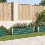Letto Rialzato Giardino in Acciaio Zincato 160x40x45 cm Verde