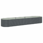 Letto Rialzato Giardino 320x80x44 cm in Acciaio Zincato Grigio