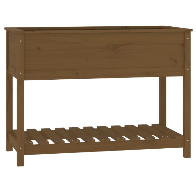 Fioriera con Mensola Ambra 111,5x54x81cm in Legno Massello Pino