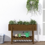 Fioriera Rialzata da Giardino Ambra 101x30x69 cm Massello Pino