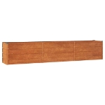Letto Rialzato da Giardino Ruggine 240x40x45 cm Acciaio Corten