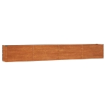 Letto Rialzato da Giardino Ruggine 320x40x45 cm Acciaio Corten
