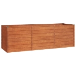 Letto Rialzato da Giardino Ruggine 240x80x77 cm Acciaio Corten