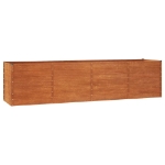 Letto Rialzato da Giardino Ruggine 320x80x77 cm Acciaio Corten