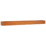 Letto Rialzato da Giardino Ruggine 600x80x45 cm Acciaio Corten