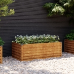 Fioriera Rialzata da Giardino 100x50x36 cm in Acciaio Corten
