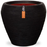 Capi Vaso a Cono Nature Rib 42x38 cm Nero KBLR362