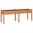 Fioriera con Fodera Marrone 203x53x76cm Legno Massello di Abete