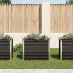 Fioriera per Giardino Antracite 100x40x77 cm in Acciaio Zincato