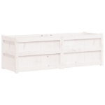 Fioriera da Giardino Bianca 150x50x50 cm Legno Massello di Pino
