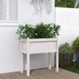 Fioriera da Giardino con Gambe Bianca 70x31x70 cm Massello Pino