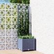 Fioriera da Giardino con Graticcio Grigio Blu 40x40x136 cm PP