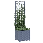 Fioriera da Giardino con Graticcio Grigio Blu 40x40x136 cm PP