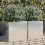 Fioriere 2 pz Argento 42x40x39 cm in Acciaio Inox