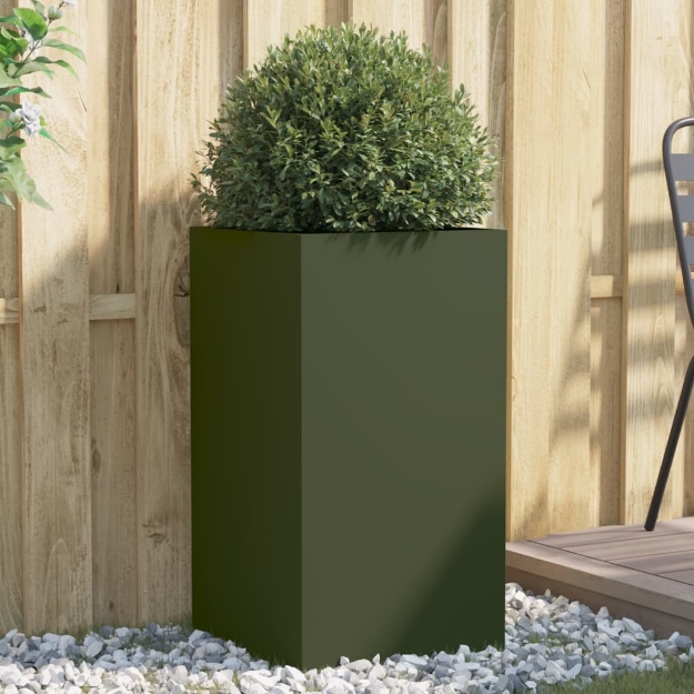 Fioriera Verde Oliva 42x38x75 cm in Acciaio
