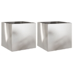 Fioriere 2 pz Argento 49x47x46 cm in Acciaio Inox