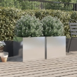 Fioriere 2 pz Argento 49x47x46 cm in Acciaio Inox