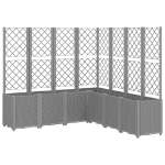 Fioriera Giardino con Traliccio Grigio Chiaro 160x160x140 cm PP