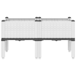 Fioriera da Giardino con Gambe Bianco 80x40x42 cm in PP