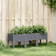 Fioriera da Giardino con Gambe Grigio Blu 120x40x42 cm in PP