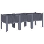 Fioriera da Giardino con Gambe Grigio Blu 120x40x42 cm in PP