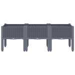 Fioriera da Giardino con Gambe Grigio Blu 120x40x42 cm in PP