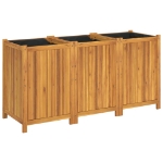 Fioriera Giardino con Rivestimento 150x50x75 cm Massello Acacia
