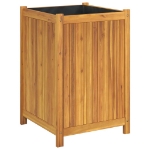 Fioriera Giardino con Rivestimento 50x50x75 cm Massello Acacia