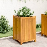 Fioriera Giardino con Rivestimento 50x50x75 cm Massello Acacia