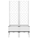 Fioriera da Giardino con Graticcio Bianco 80x40x142 cm PP