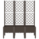 Fioriera da Giardino con Traliccio Marrone 120x40x142 cm in PP
