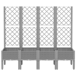 Fioriera Giardino con Traliccio Grigio Chiaro 160x40x142 cm PP