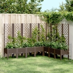Fioriera da Giardino con Traliccio Marrone 200x160x142 cm in PP