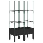 Fioriera da Giardino con Traliccio Nera 80x40x142,5 cm in PP