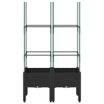 Fioriera da Giardino con Traliccio Nera 80x40x142,5 cm in PP