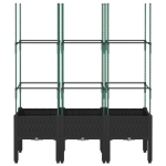 Fioriera da Giardino con Traliccio Nera 120x40x142,5 cm in PP