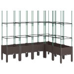 Fioriera Giardino con Graticcio Marrone 160x120x142,5 cm in PP