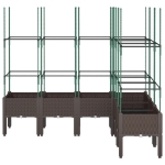 Fioriera Giardino con Graticcio Marrone 160x120x142,5 cm in PP