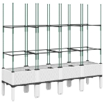 Fioriera da Giardino con Graticcio Bianco 160x40x142,5 cm PP