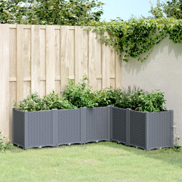 Fioriera da Giardino Grigio Blu 160x120x53 cm in PP