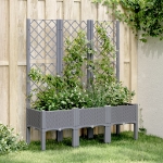 Fioriera Giardino con Traliccio Grigio Blu 120x40x142 cm PP