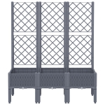 Fioriera Giardino con Traliccio Grigio Blu 120x40x142 cm PP