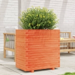 Fioriera Giardino Marrone Cera 70x40x72,5cm Legno Massello Pino