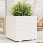 Fioriera da Giardino Bianca 70x70x72 cm Legno Massello di Pino