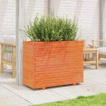 Fioriera Giardino Marrone Cera 90x40x72 cm Legno Massello Pino
