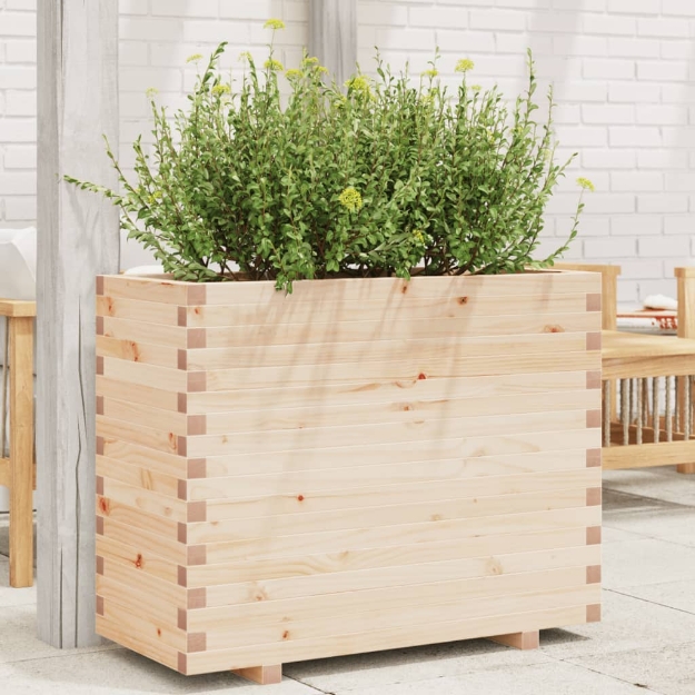 Fioriera da Giardino 90x40x72 cm in Legno Massello di Pino